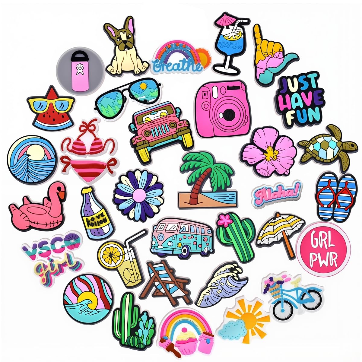 MAYCREATE Cartoon Clog Shoe Charms for Slippers featuring 35PCS PVC Set | Fun Gifts for Kids and Adults