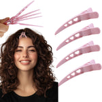 MAYCREATE® 4pcs Volumizing Hair Sectioning Clips, Root Lift Hair Clips for Blow Dry Styling, Hairs Coloring & Sectioning Accessories, Fashion Pink Hollow Out Heart Design