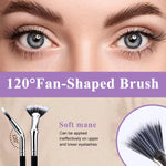MAYCREATE Eyelash Fan Brush for Precise Mascara Application with 120° Angled Head & Soft Nylon Bristles