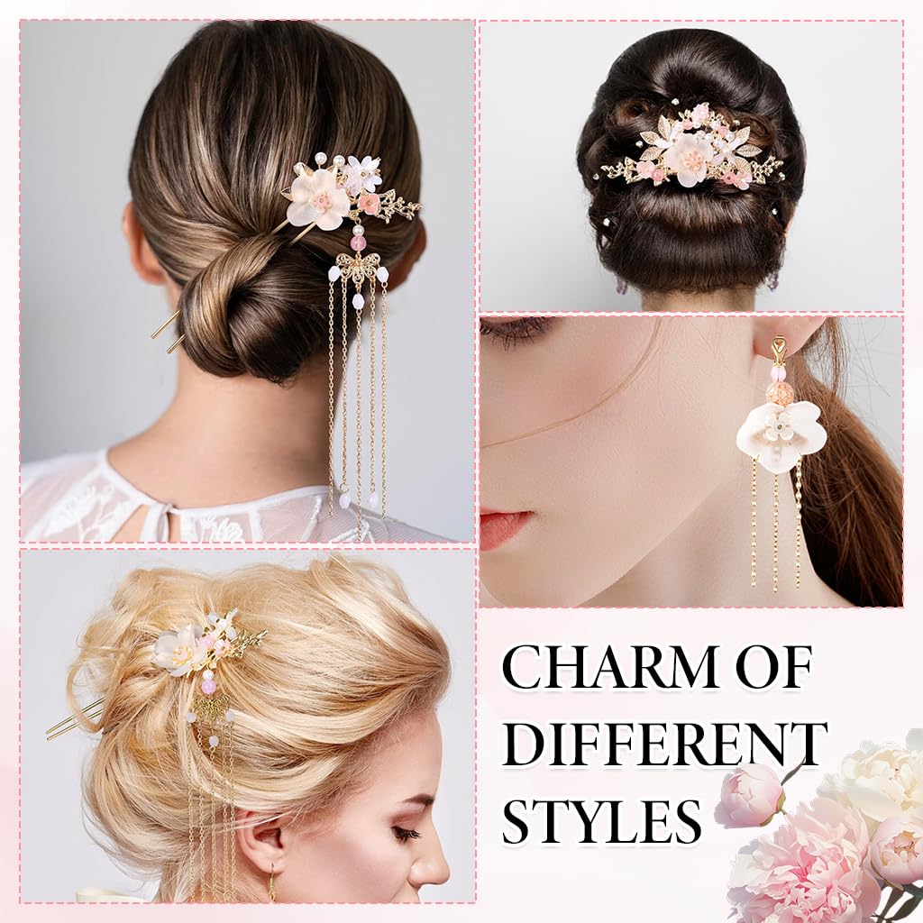 MAYCREATE Hair Accessories Set for Women with 5 Floral Pearl Pieces | Elegant Gift Choice