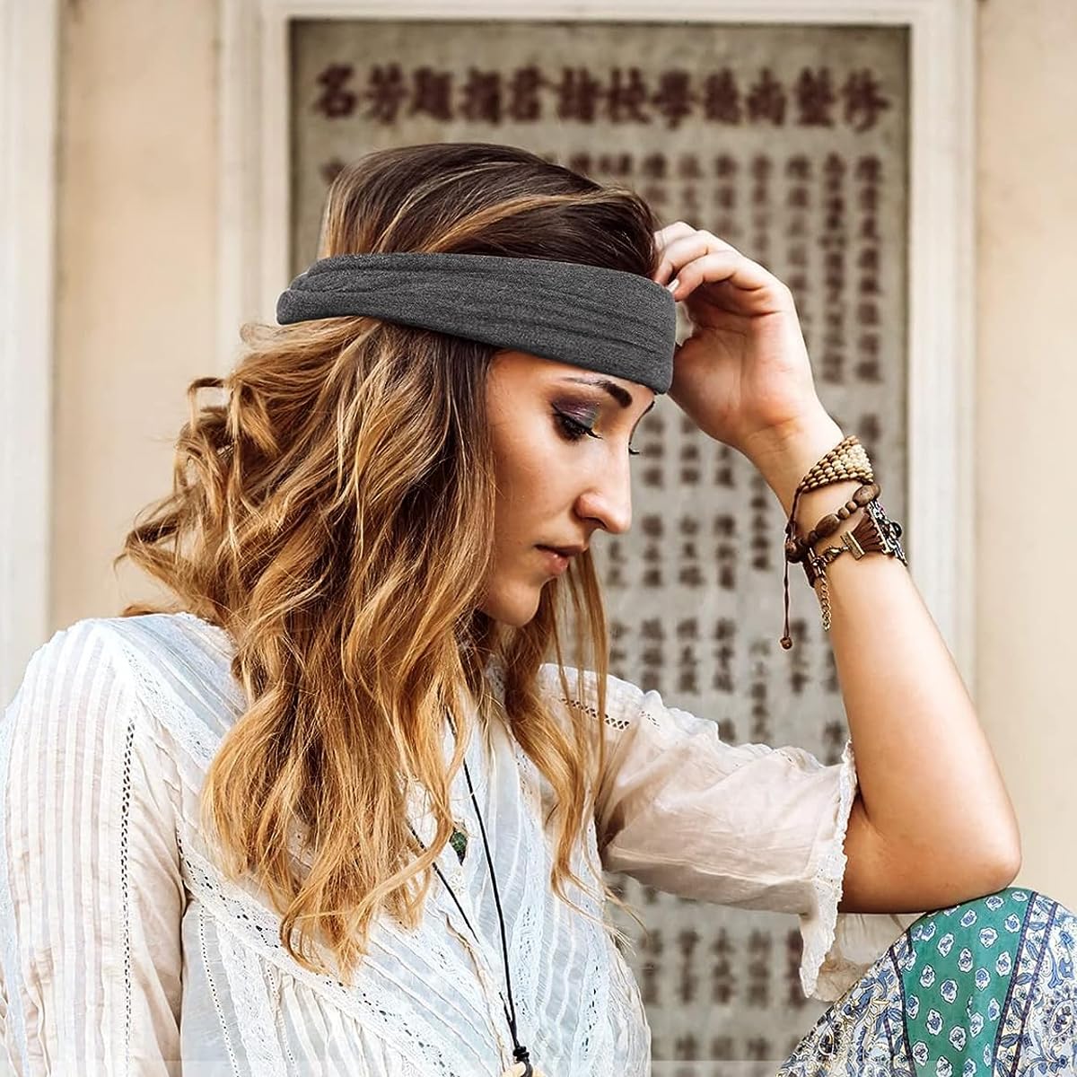 MAYCREATE Hair Band for Women featuring 10.43×7.08 in Wide Stretchy Design & Soft Dacron | Ideal for Yoga and Makeup