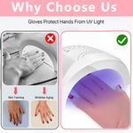 MAYCREATE® Anti UV Gloves for Gel Nail Lamp, Professional UV Protection Gloves for Manicures, UPF 50+ Stretchy Women Fingerless Nail Dryer UV Gloves for Nails - Pink