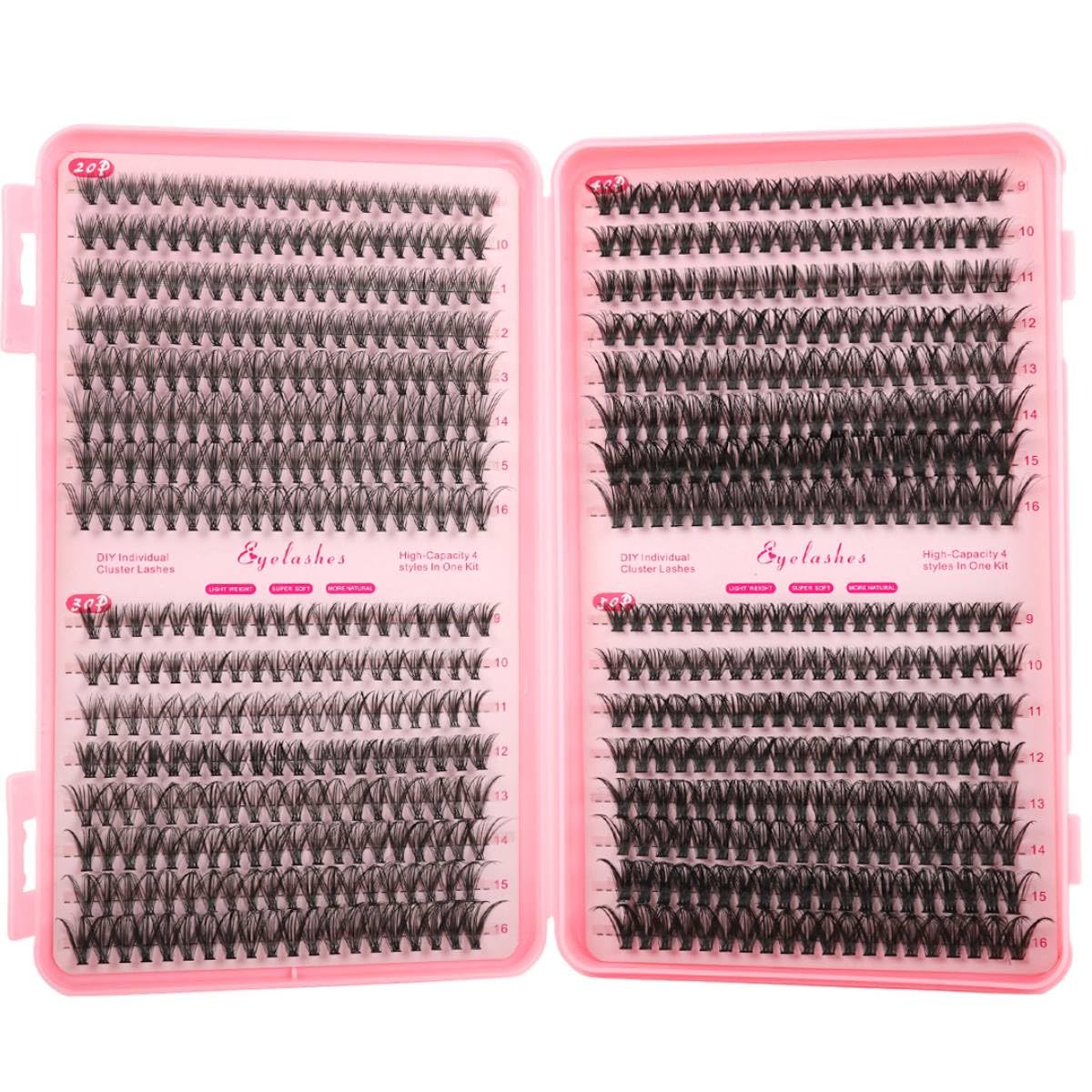 MAYCREATE Lash Clusters for DIY Eyelash Extensions featuring 640 pcs 9–16mm with Flexible Band