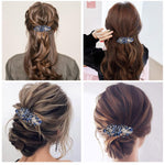 MAYCREATE Hair Clips for Women with Floral Rhinestone Center | Alloy Blue Barrette for Elegant Hairstyles