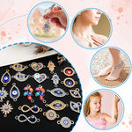 MAYCREATE Evil Eye Charms for DIY Jewelry Making with Dual Hole Design | 22pcs Zinc Alloy Pendants
