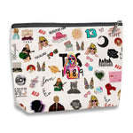 MAYCREATE Makeup Bag for Travel and Daily Use with Linen Fabric and Taylor Print | Stylish Gift for Women and Girls