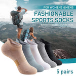 MAYCREATE Men's Running Ankle Socks for Summer Wear with Breathable Cotton Blend | 5 Pairs