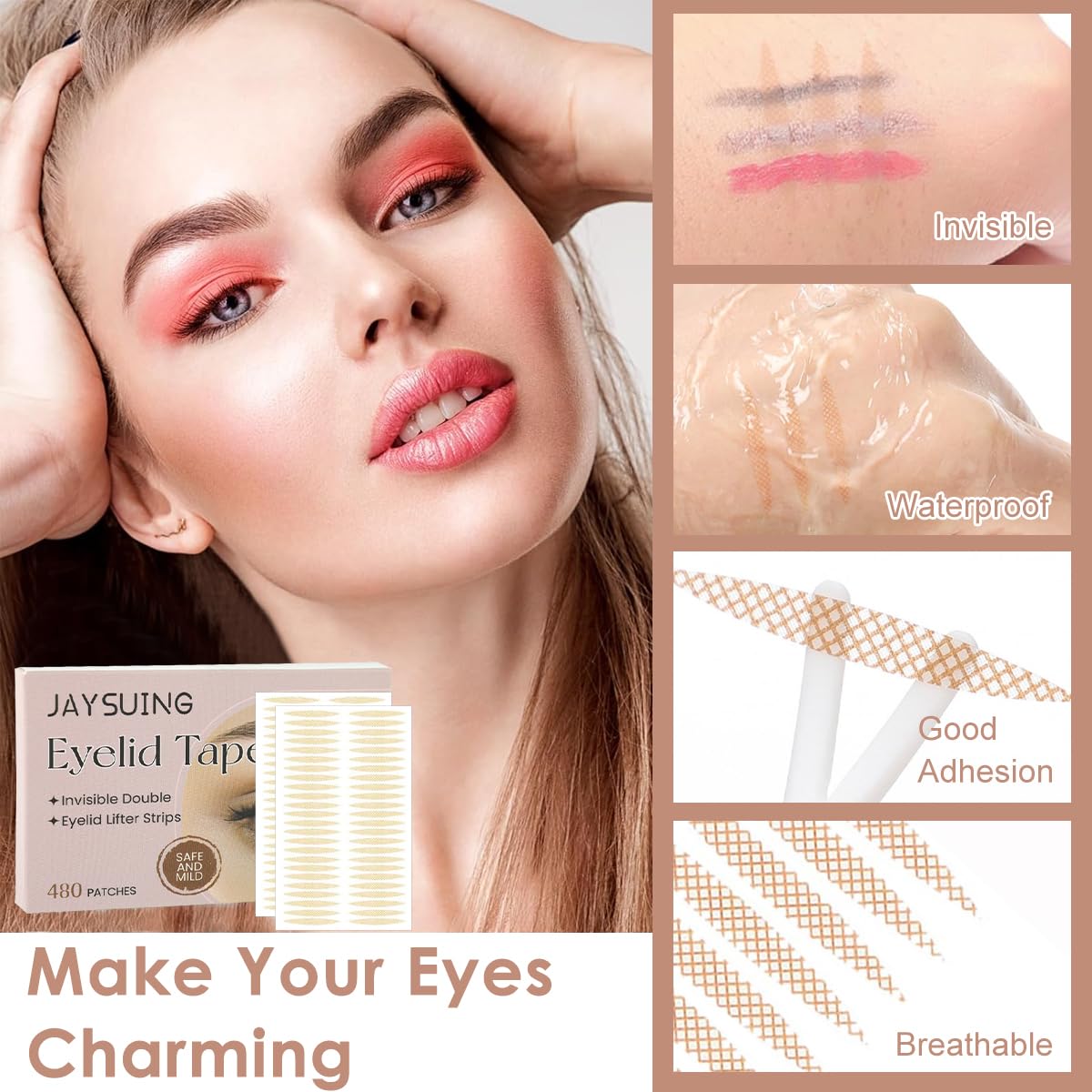 MAYCREATE Eyelash Extension Tape 360 Strips for Under Eye Application with Pre Cut Design | Latex Free Micropore Adhesive