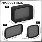 MAYCREATE Makeup Organizer Bag Set for Travel and Toiletries with 4 Mesh Zipper Pouches Black