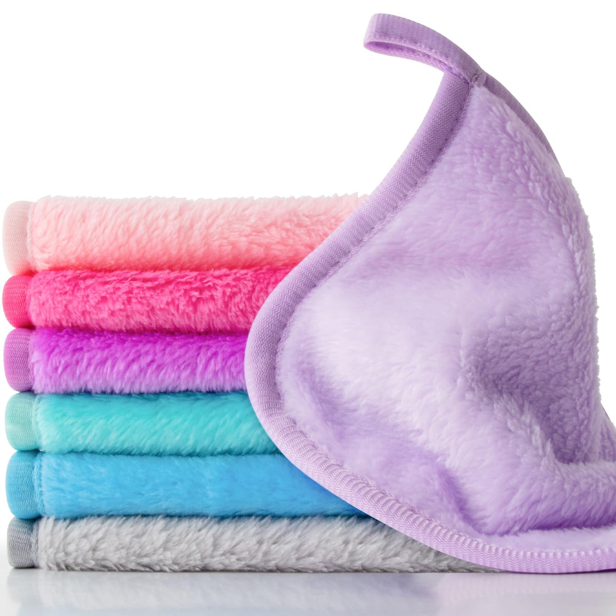 MAYCREATE® Makeup Remover Cloth - 7PCS Makeup Cloth Microfiber for Facial Cleaning 6" x 6" Reusable Face Wash Cloth for All Skin Types Face Wash Cloth Soft