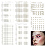 MAYCREATE Pearl Stickers for DIY Crafts and Makeup featuring 1980pcs Self-Adhesive White Faux Pearls