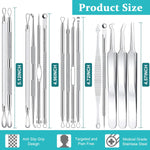 MAYCREATE Blackhead Remover Tool Kit 15pcs for Pore Cleaning with Dual Head Design and Stainless Steel Box
