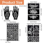 MAYCREATE Henna Tattoo Stencil Stickers for Hands and Body featuring 14 Sheets | Skin Safe for Women and Girls