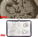 MAYCREATE Jewelry Organizer for Travel with 60 PVC Pouches and Zipper Binder | Transparent Storage Book