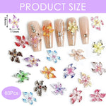 MAYCREATE Nail Charms for DIY Nail Art featuring 24PCS 3D Alloy Hearts Stars & Bows | Reusable Rhinestone Decorations