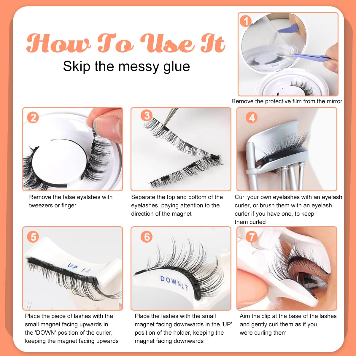 MAYCREATE Magnetic Eyelashes for Natural Look with Applicator Kit | Reusable 1 Pair 2 PCS