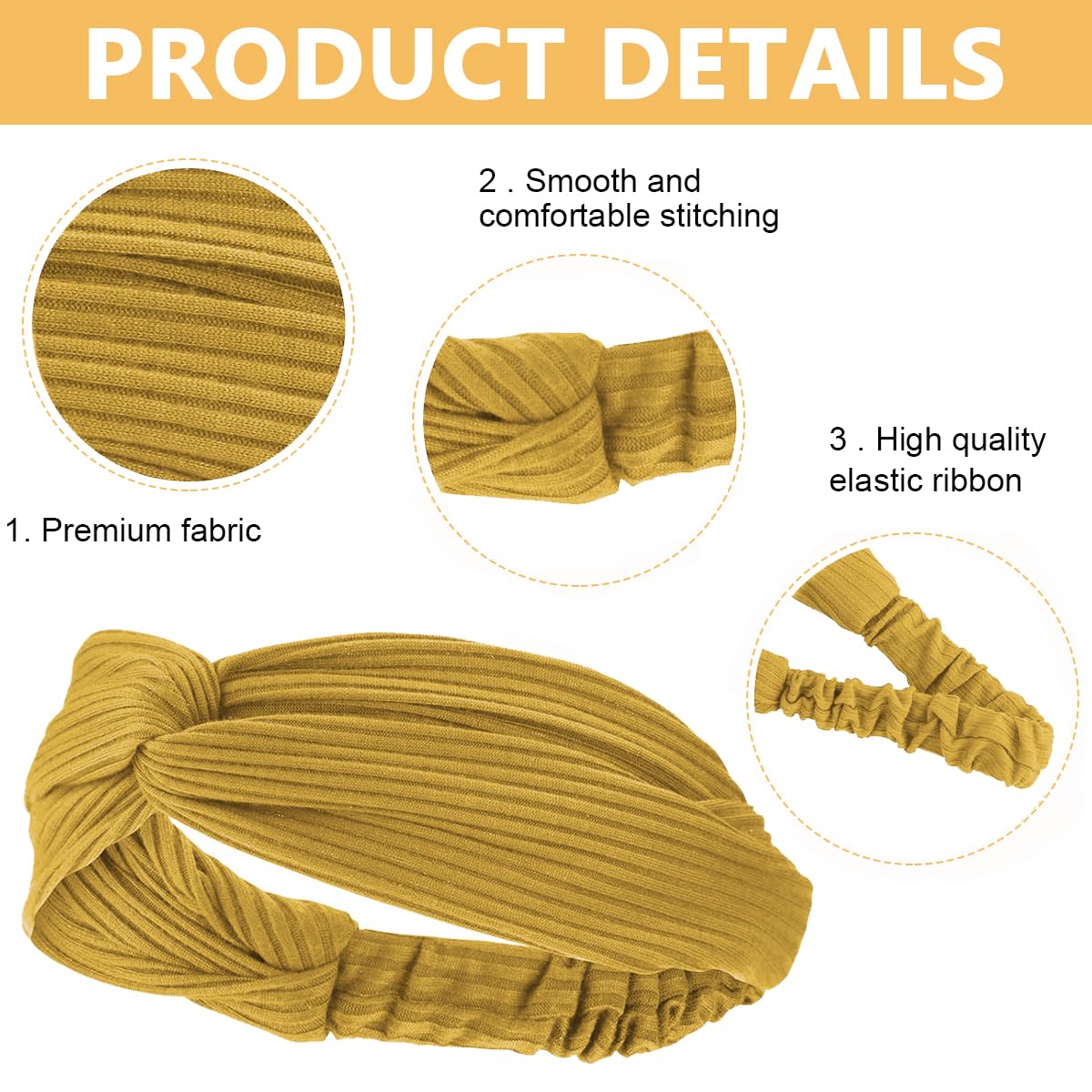 MAYCREATE 8pcs Headband for Women Girls, Stretchy Hair Bands Headwrap, Non Slip Twist Turban Head Bands, Fashion Multi Colors Hairband for Daily, Makeup, Yoga, Fitness