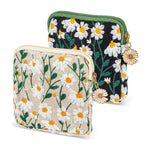 MAYCREATE Small Pouches for Sanitary Pads featuring Zipper Closure and 13x13cm Cotton Design | Pack of 2 for Women