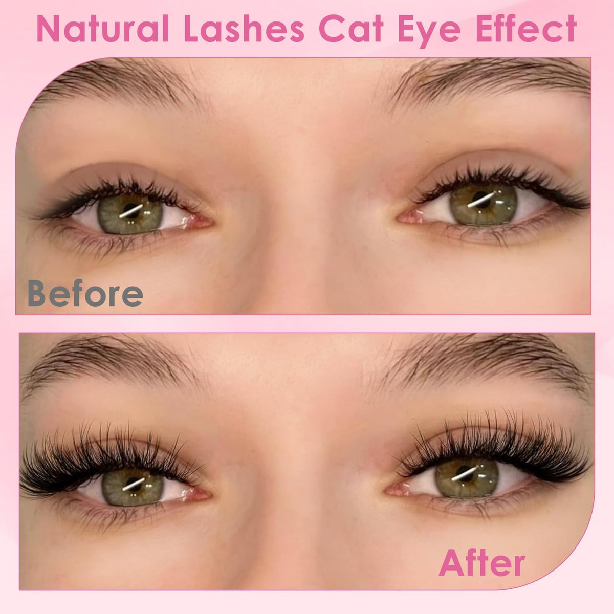MAYCREATE Self Adhesive False Eyelashes for Daily Wear featuring Pre Glued Strip and Clear Band | 5 Pair Fiber Lashes for Beginners