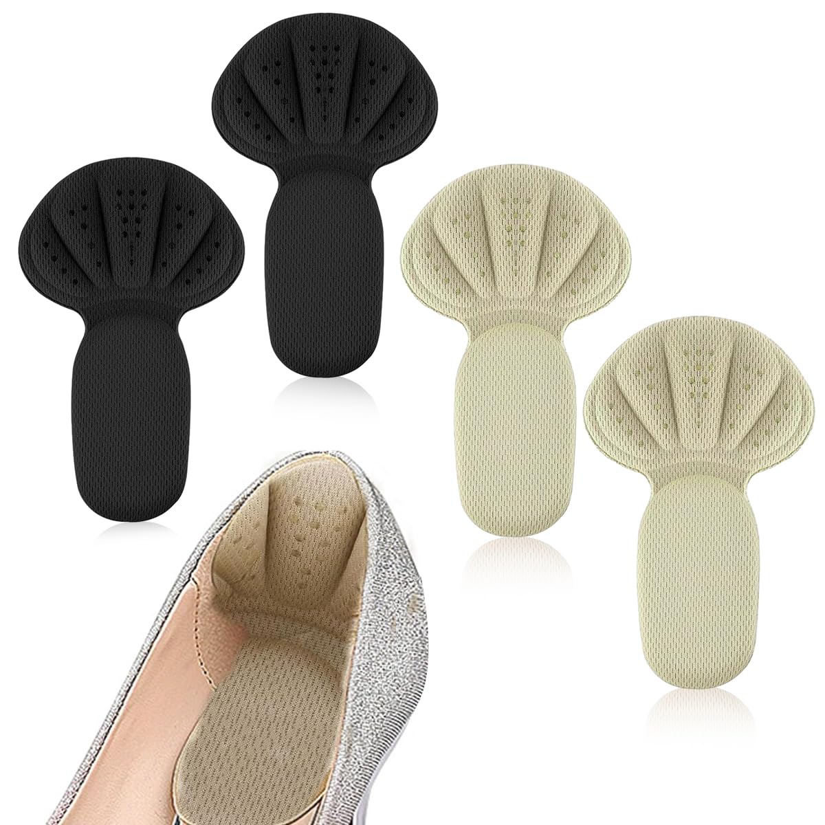 MAYCREATE® 2 Pairs Sponge Heel Cushion Back of Heel Cushion Inserts, Heel Protectors Shoe Pads for Shoe Too Big, Soft Mesh Heel Grips Pads for Loose Shoes Heel Insoles for Men Women