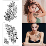 MAYCREATE Temporary Tattoo Stickers for Body Art with 35 Sheets Waterproof Floral Designs