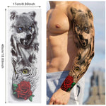 MAYCREATE Temporary Tattoos for Arm and Leg with 6 Sheets 48×17 cm Waterproof Stickers | Men and Women Party Body Art