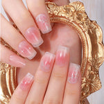 MAYCREATE Semi Cured Gel Nail Strips for DIY French Tips with UV Activated Coating | 16PCS Set