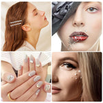 MAYCREATE 2000pcs Pearl Stickers Rhinestones Face Gems Self-adhesive Hair Gems Jewels Faux Pearls Assorted Sizes Stone Sticker for Face Makeup, DIY Crafting, Home Decor, Embellishments