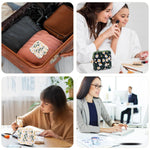 MAYCREATE Small Pouches for Sanitary Pads featuring Zipper Closure and 13x13cm Cotton Design | Pack of 2 for Women