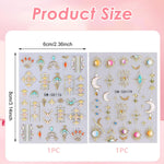 MAYCREATE 5D Embossed Nail Stickers for DIY Nail Art with Self-Adhesive Star Gems | 2PCS Set