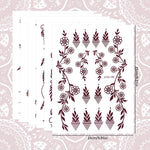 MAYCREATE Temporary Tattoo Stickers for Hands and Body with 12 Sheets Waterproof Henna | Brown Lotus Designs for Women and Girls