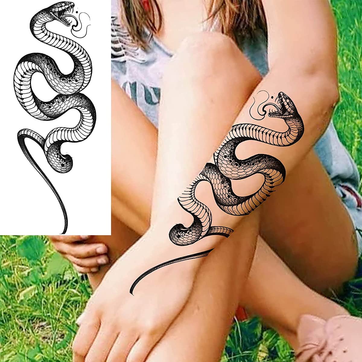 MAYCREATE Temporary Tattoo Stickers for Men with 35 Sheets Waterproof & Beast Designs | DIY Body Art