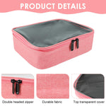 MAYCREATE Nail Polish Bag Organizer for Travel and Storage with 30 Slots and Detachable Partition | Pink Cosmetic Case for Women