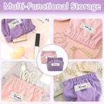 MAYCREATE Small Makeup Pouch Set for Travel and Daily Use featuring Self Closing Design | 2pcs 14x12cm Corduroy Bags in Pink and Purple