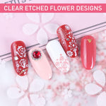 MAYCREATE Nail Art Stamping Plates for DIY Designs featuring 5 Etched Floral Patterns | Stainless Steel