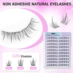 MAYCREATE Self Adhesive Eyelashes for Natural Look with Pre Glued Strips and Soft Fiber | Easy Wear