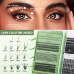 MAYCREATE Lash Clusters Kit for DIY Lash Extensions with 7D Spike Fans and 20D Cluster Lashes 10–16mm