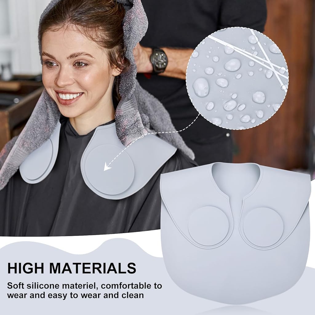 MAYCREATE Silicone Waterproof Hair Dye Shawl, Hair Cutting Collar with Guiding Lines, Cutting Mat for Hair Stylist, Barber Shop Hair Cutting Pad/Cape for Salon, Hair Cutting Tools Salon Accessories