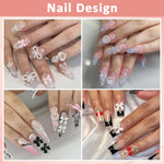 MAYCREATE 3D Nail Charms Set for Nail Art and DIY Crafts featuring 600 pcs Pearls & Shapes