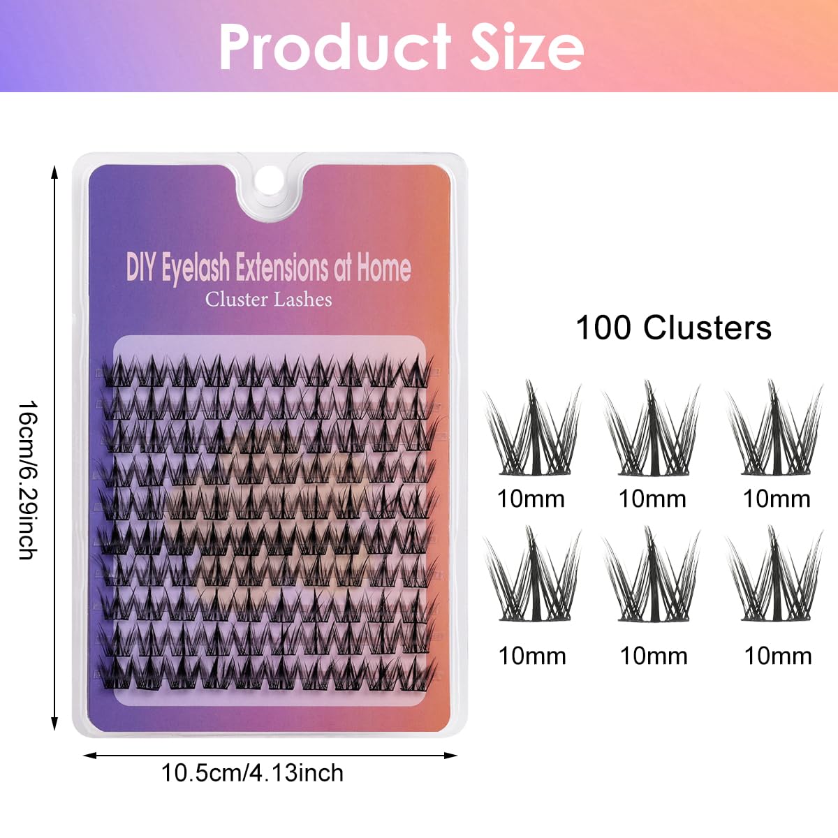 MAYCREATE Wispy Lash Clusters 100PCS for DIY Extensions with V Shaped Design | Soft Synthetic Fiber