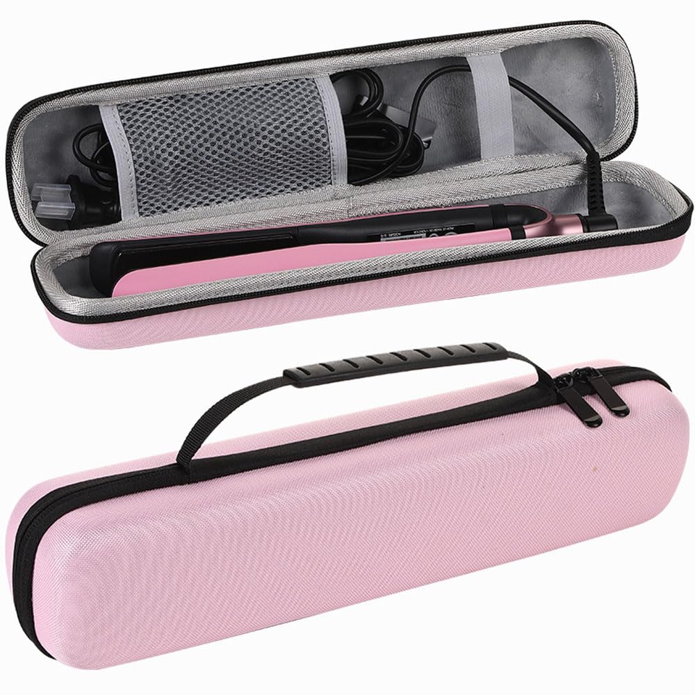MAYCREATE® Curling Iron Travel Case, Hard Carry Travel Case for Hair Straightener Iron, Hair Straightener EVA Flat Case for Vacation(CASE ONLY)