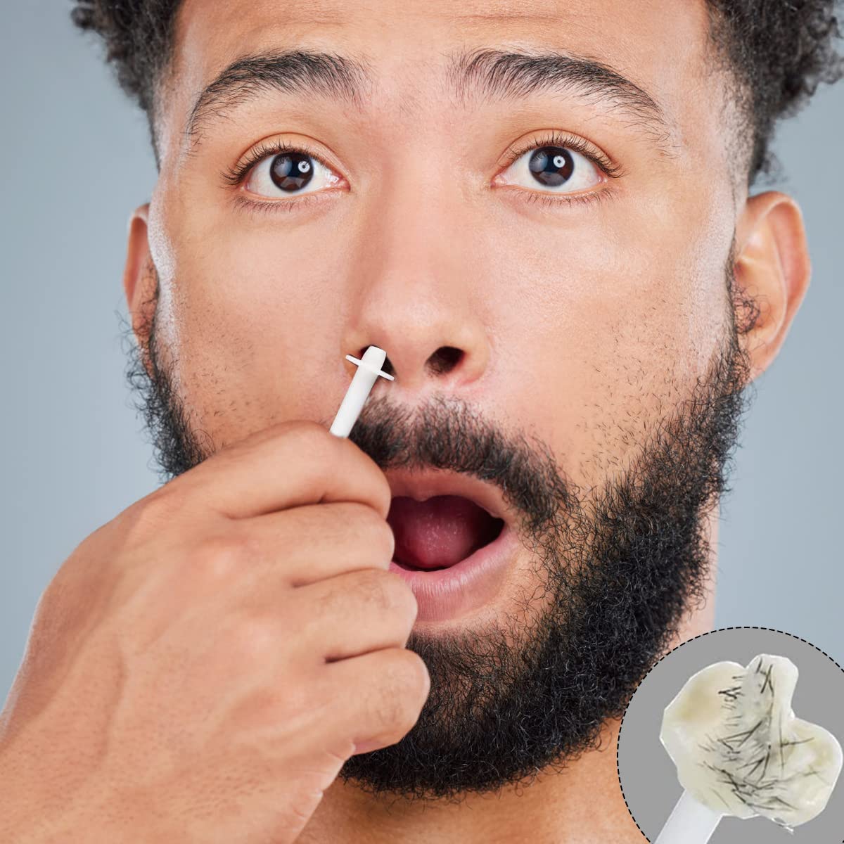 MAYCREATE Nose Wax Kit for Men and Women with 50g Wax 10 Applicators and Cups | Facial Hair Removal