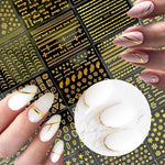 MAYCREATE Nail Stickers for French Manicure with 30 Sheet 3D Self Adhesive Gold Line Designs | Acrylic Nail Art Decals for Women