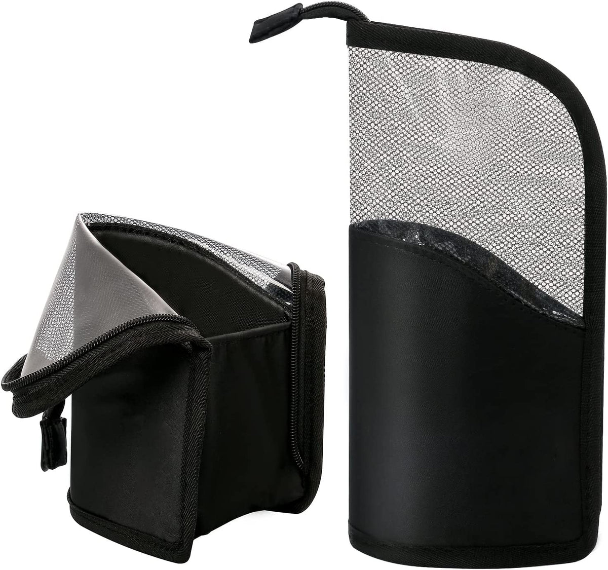 MAYCREATE Makeup Pouch for Travel featuring 2 in 1 Stand Up Holder and Oxford Cloth Design | Black