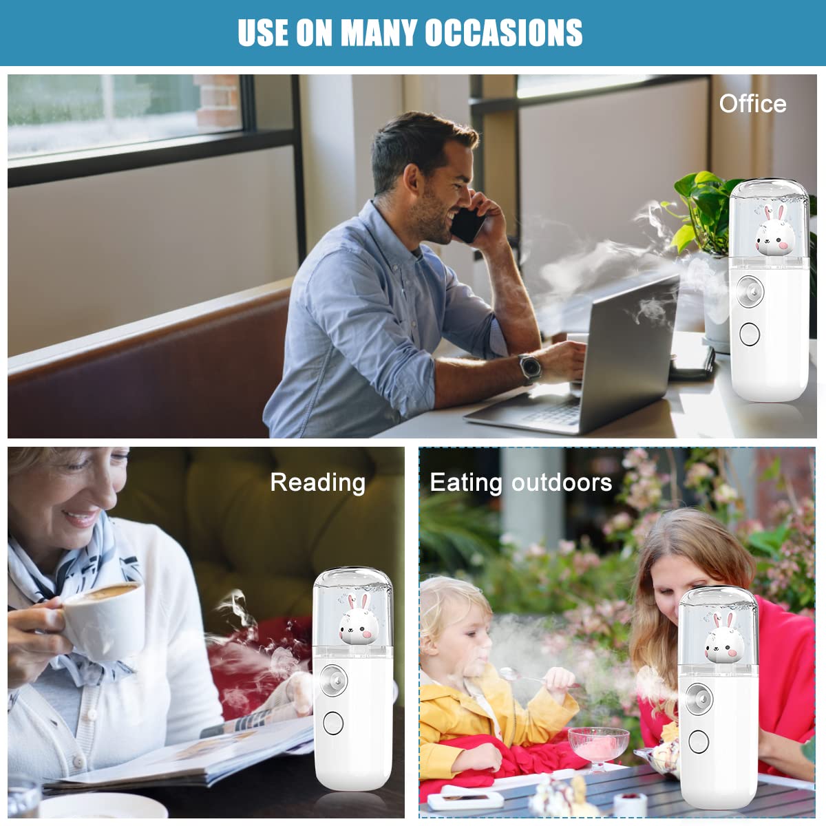 MAYCREATE Face Mist Sprayer for Deep Hydration with 30ml Tank and Nano Mist Technology | USB Rechargeable