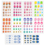 MAYCREATE Nail Stickers for Kids with 10 Colorful Cartoon Sheets and Self‑Adhesive Design | Safe Waterproof Fun for Girls
