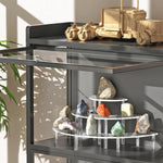 MAYCREATE Acrylic Display Stand for Collectible Figures featuring 3 Tier Semicircle Shelves | Clear Organizer for Desk and Makeup Storage