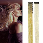 MAYCREATE® 6Pcs Clip in Hair Tinsel Kit, Heat Resistant Glitter Tinsel Hair Extension Clip