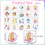 MAYCREATE Princess Temporary Tattoos for Kids with Waterproof Design 20 Sheets | 40 PCS