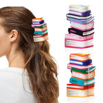 MAYCREATE Claw Clips for Women featuring Creative Book Design Acrylic Holder | 2Pcs Set